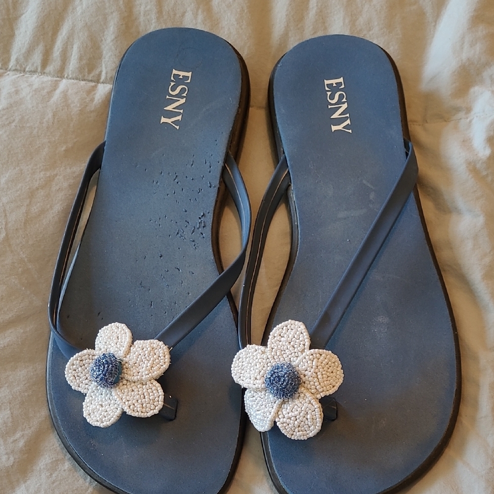 Women's Blue Floral Sandals
